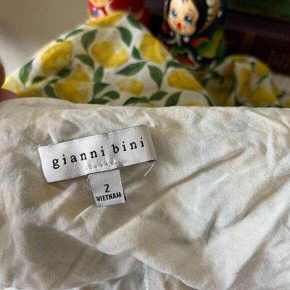 COPY - Gianni Bini Yellow Green Lemon Print Eyelet Embroidery Wrap Dress Sz 2 G… - Picture 12 of 12